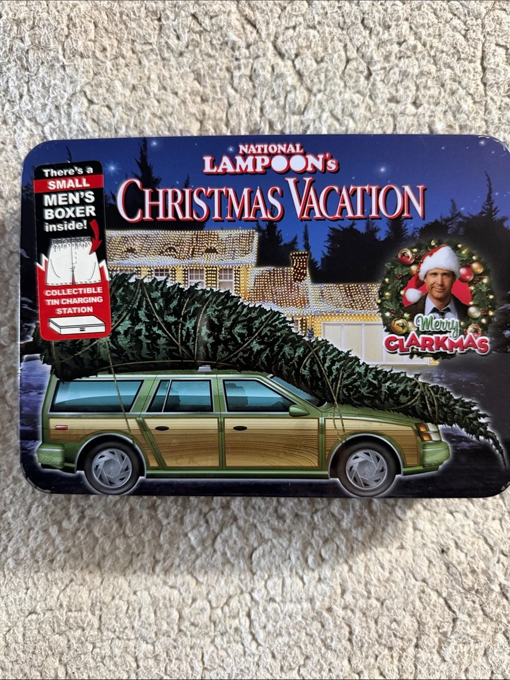 Christmas Vacation Men's Boxers - Green Holiday Tin Small New